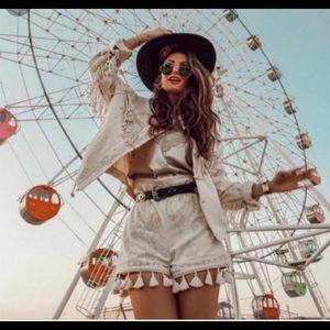 Zara Fray Jacket Ivory Cream ZIP Coat Blazer